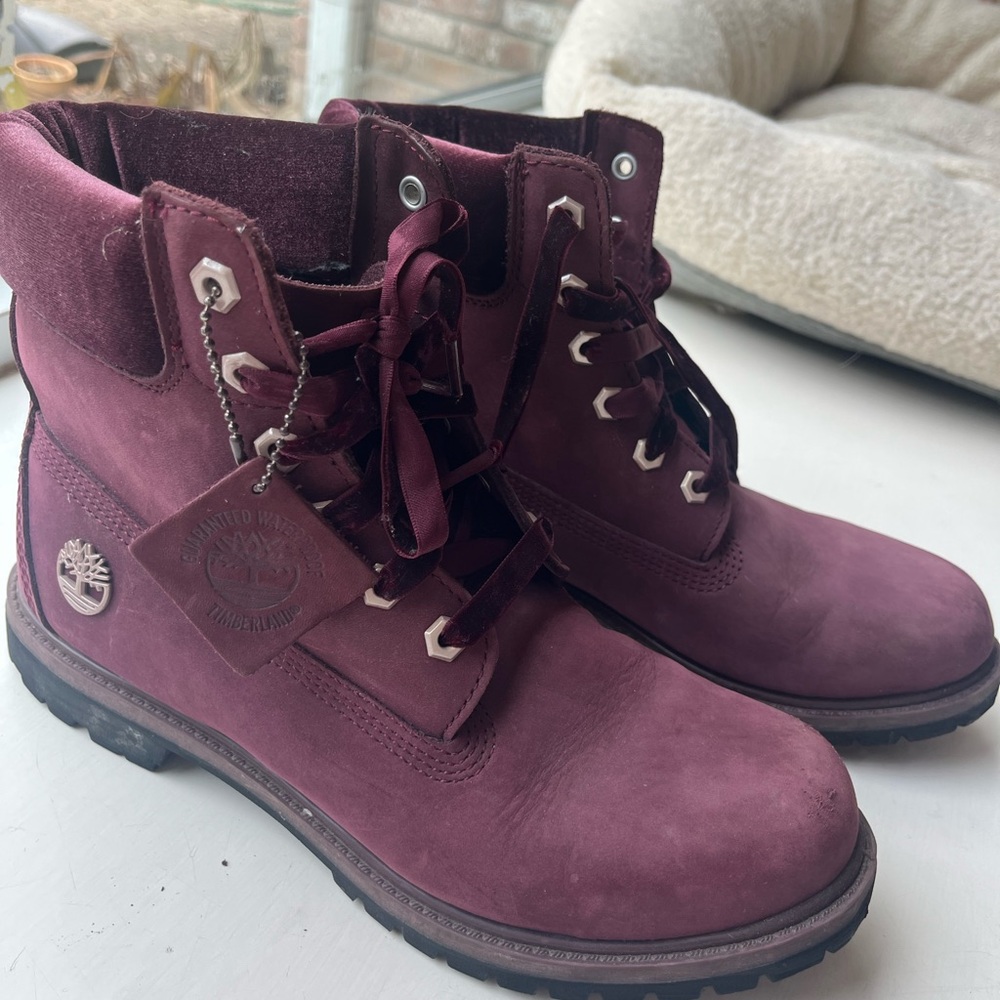 Timberland Women's Plum Combat Boots